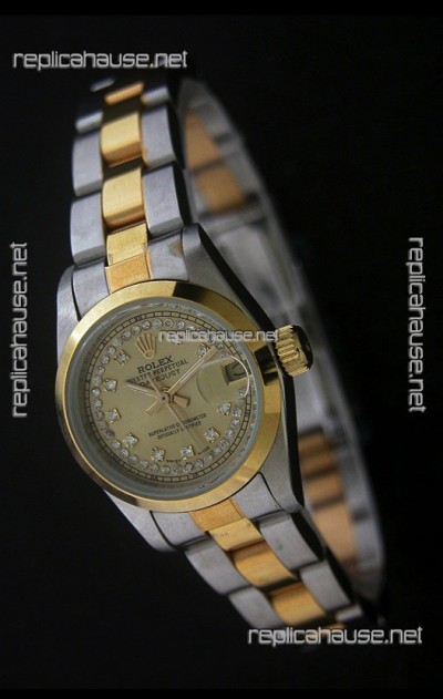 Rolex Datejust Oyster Perpetual Superlative ChronoMeter Japanese Gold Watch in Diamond Markers