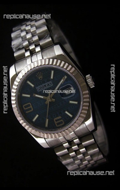 Rolex Datejust Mens Japanese Replica Watch in Blue Dial