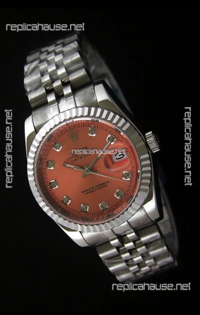 Rolex Datejust Mens Swiss Replica Watch in Orange Dial