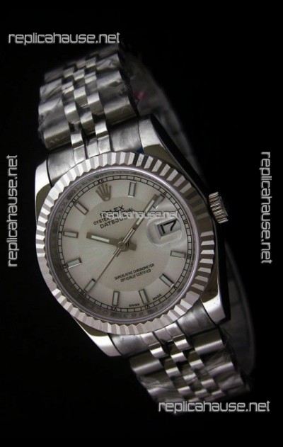 Rolex Datejust Mens Japanese Replica Watch in White Dial