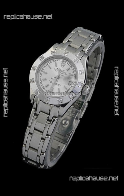 Rolex Datejust Ladies Swiss Replica Ladies Watch in Silver White Dial