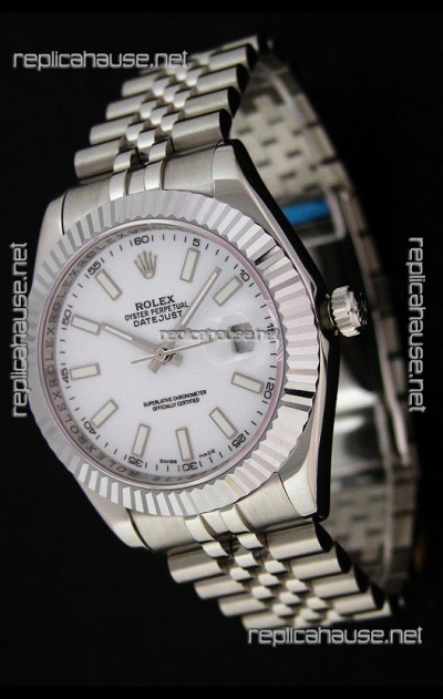 Rolex DateJust Japanese Replica Watch in White Dial