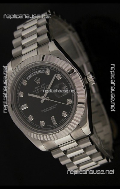 Rolex Oyster Perpetual Day Date Japanese Replica Watch in Black Dial