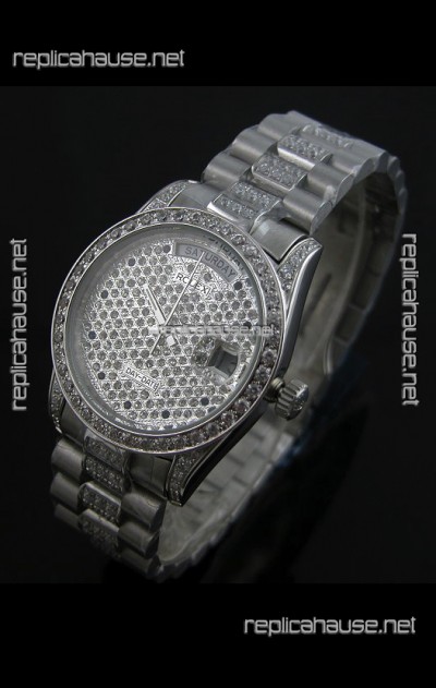 Rolex Day Date swiss Automatic Replica Watch in Diamonds Dial