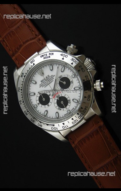 Rolex Daytona Japanese Replica Steel Watch in Black Subdials