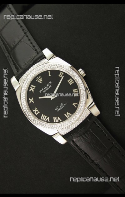 Rolex Cellini Japanese Replica Watch in Black Dial