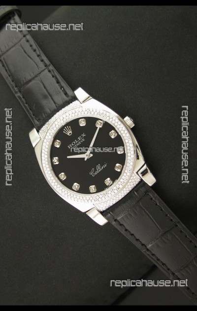 Rolex Cellini Japanese Replica Watch in Diamond Hour Markers