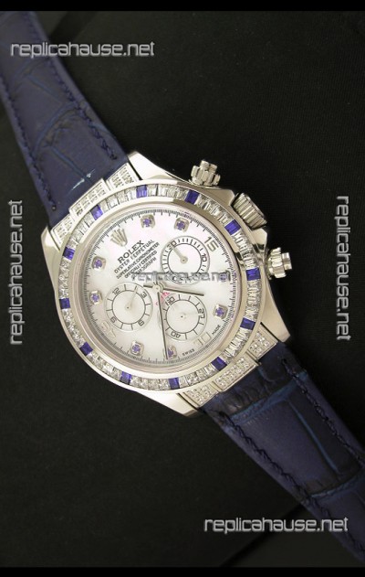 Rolex Oyster Perpetual Cosmograph Daytona Swiss Replica Watch in Blue Strap
