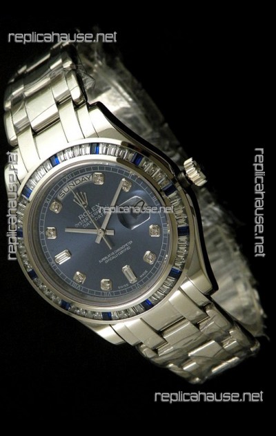 Rolex Oyster Perpetual Day Date Swiss Automatic Watch in Midnite Blue Dial