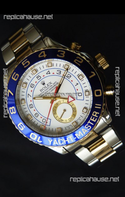 Rolex Replica Yachtmaster II Swiss Watch Two Tone Yellow Gold - 1:1 Mirror Replica Watch