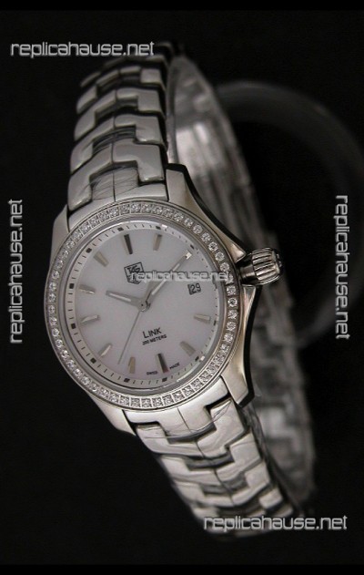 Tag Heuer Link Swiss Ladies Watch in Mother of Pearl White Dial