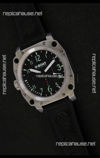 U-Boat Thousands of Feet Steel Watch in Black Dial