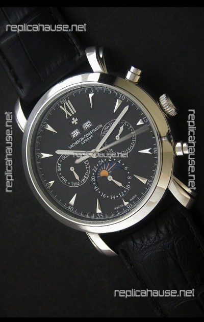 Vacheron Constantin Perpetual Calendar Japanese Watch in Black Dial