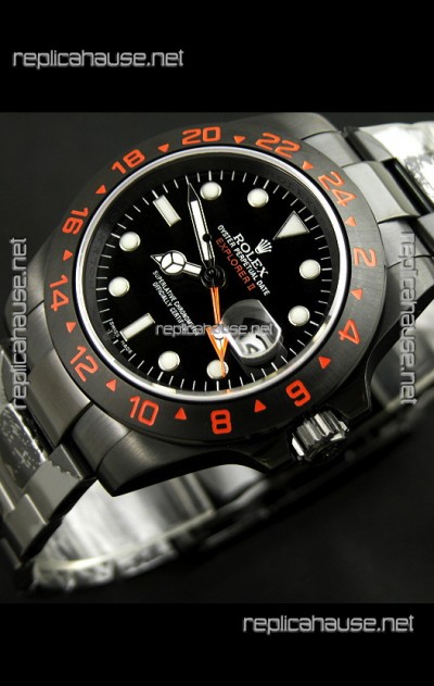 Rolex Explorer II Japanese Replica Automatic Black PVD Watch 