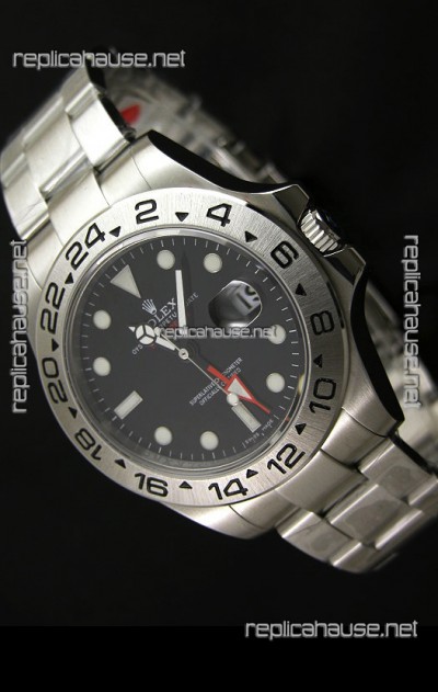 Rolex Explorer II Swiss Replica Automatic Black Steel Watch 43MM