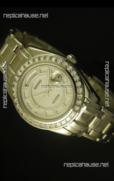 Rolex Day Date Swiss Watch in Stainless Steel Case  