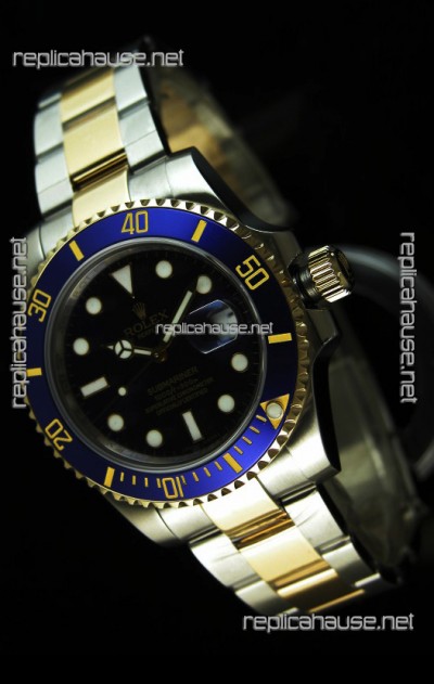 Rolex Submariner Swiss Replica Watch in Two Tone Case - Super Luminous Markers