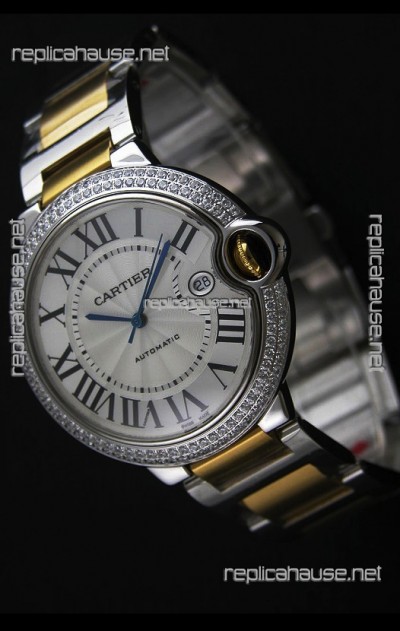 Cartier Ballon Bleu Swiss Replica Automatic Watch in White Dial