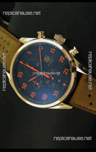 Tag Heuer Carrera 1887 SpaceEX Edition Japanese Quartz Watch in Pink Gold