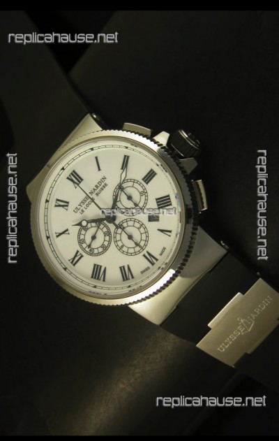 Ulysse Nardin Marine Chronograph Stainless Steel White Roman Dial - 1:1 Mirror Replica