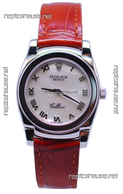 Rolex Cellini Cestello Ladies Swiss Replica Watch in Pearl Dial