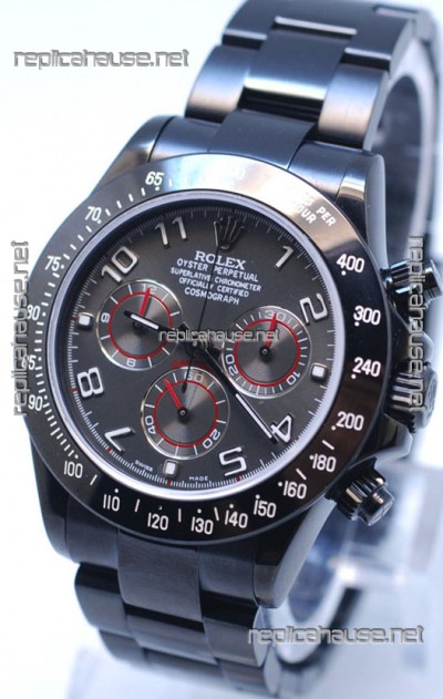 Rolex Cosmograph Project X Editions Black Out Daytona Swiss Replica Watch in Grey Dial