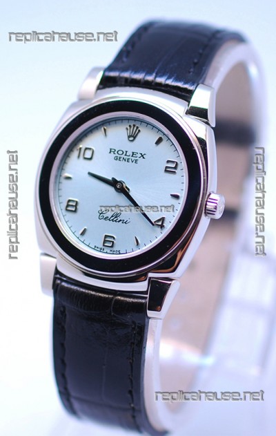 Rolex Cellini Cestello Ladies Swiss Replica Watch in Silver Dial