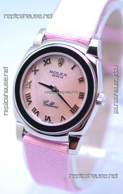 Rolex Cellini Cestello Ladies Swiss Pink Watch in Roman Markers